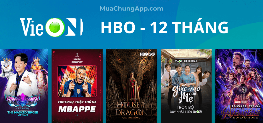 VieON HBO GO giá rẻ 12 tháng (tặng YouTube Premium 2 tháng)